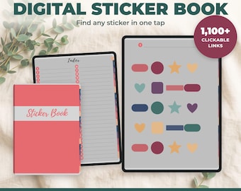 Hyperlinked Digital Sticker Book for Goodnotes | 67 Page Blank Organizer (PDF)