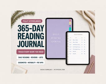 Digital Reading Journal for Goodnotes: 365-Day Book Tracker