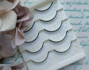 White Eyelashes for doll. Eyelashes for Blythe OOAK. White Eyelashes