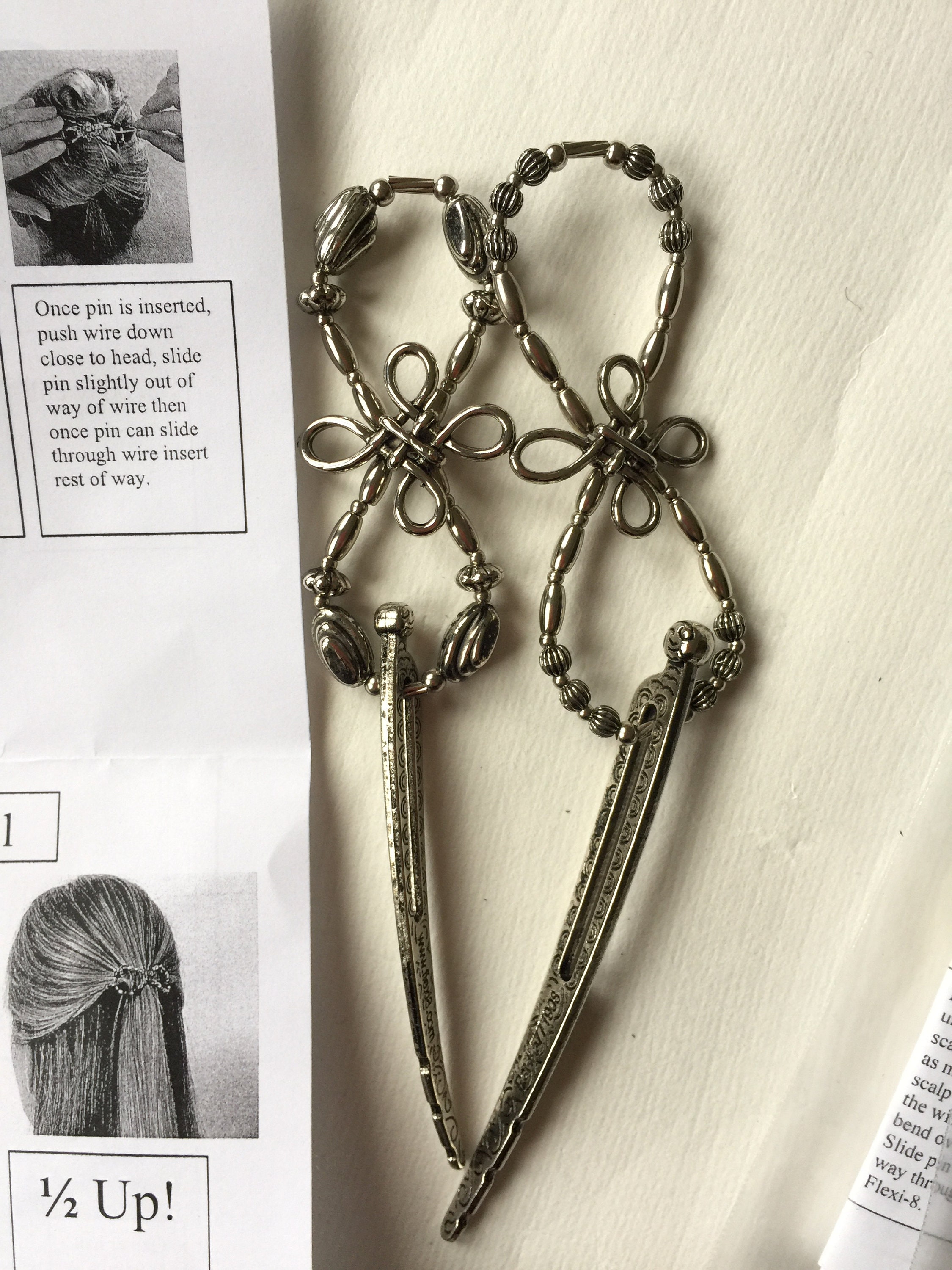 6 hair bun holders and sticks Etsy