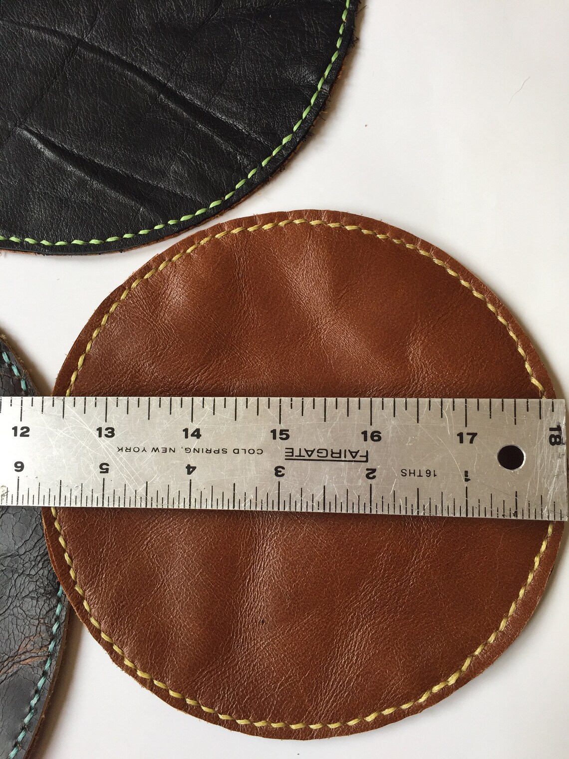 A set of large leather coasters Etsy