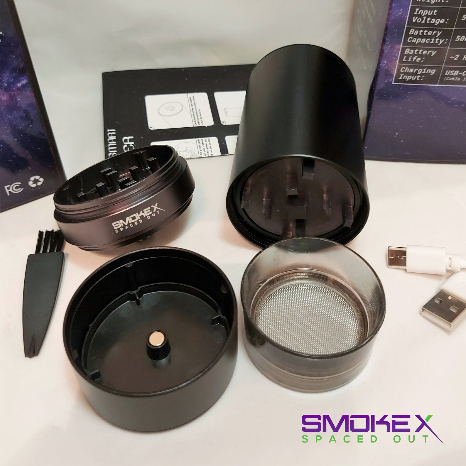 ELECTRIC HERB GRINDER Smokex Galactic Smart Grinder Rechargeable