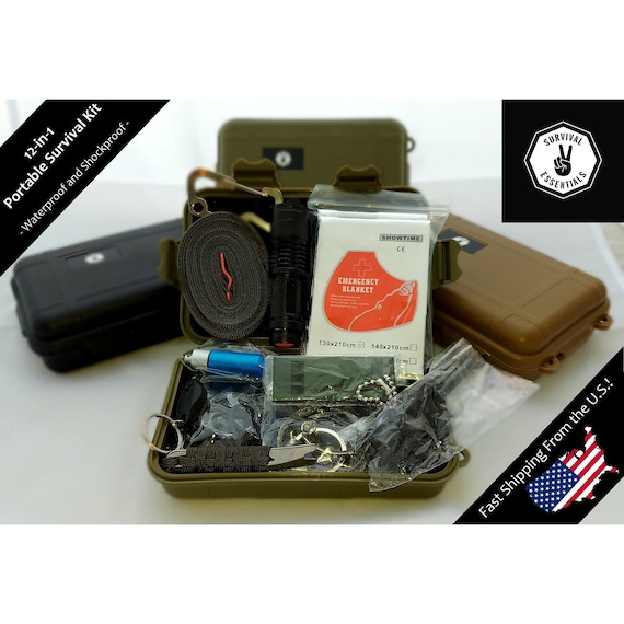 Survival Essentials 12 in 1 Portable Survival Kit Gear Tactical