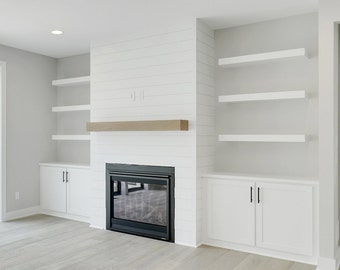 pics White Floating Shelf Above Fireplace white shelves etsy