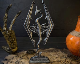 Skyrim Dragon Logo, The Elder Scrolls V Decor, Logo Figurine