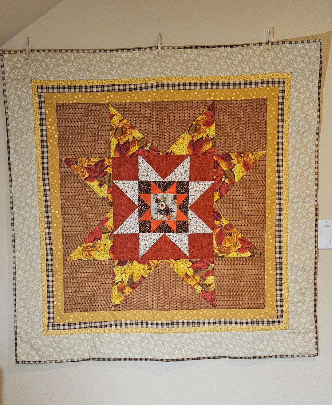 Fall Star Backdraft Handmade Harvest and Fall Star Lap or Wall Quilt - Etsy
