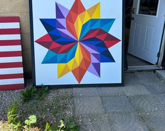 Custom Large Barn Quilt, Handmade, Outdoor/Indoor, MDO, Exterior paint, You pick design/colors, Customizable, Barn Quilt outside, Barn Quilt