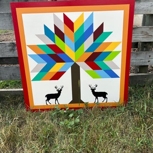 Custom Tree Barn Quilt: Hand-Painted MDO Outdoor Decor