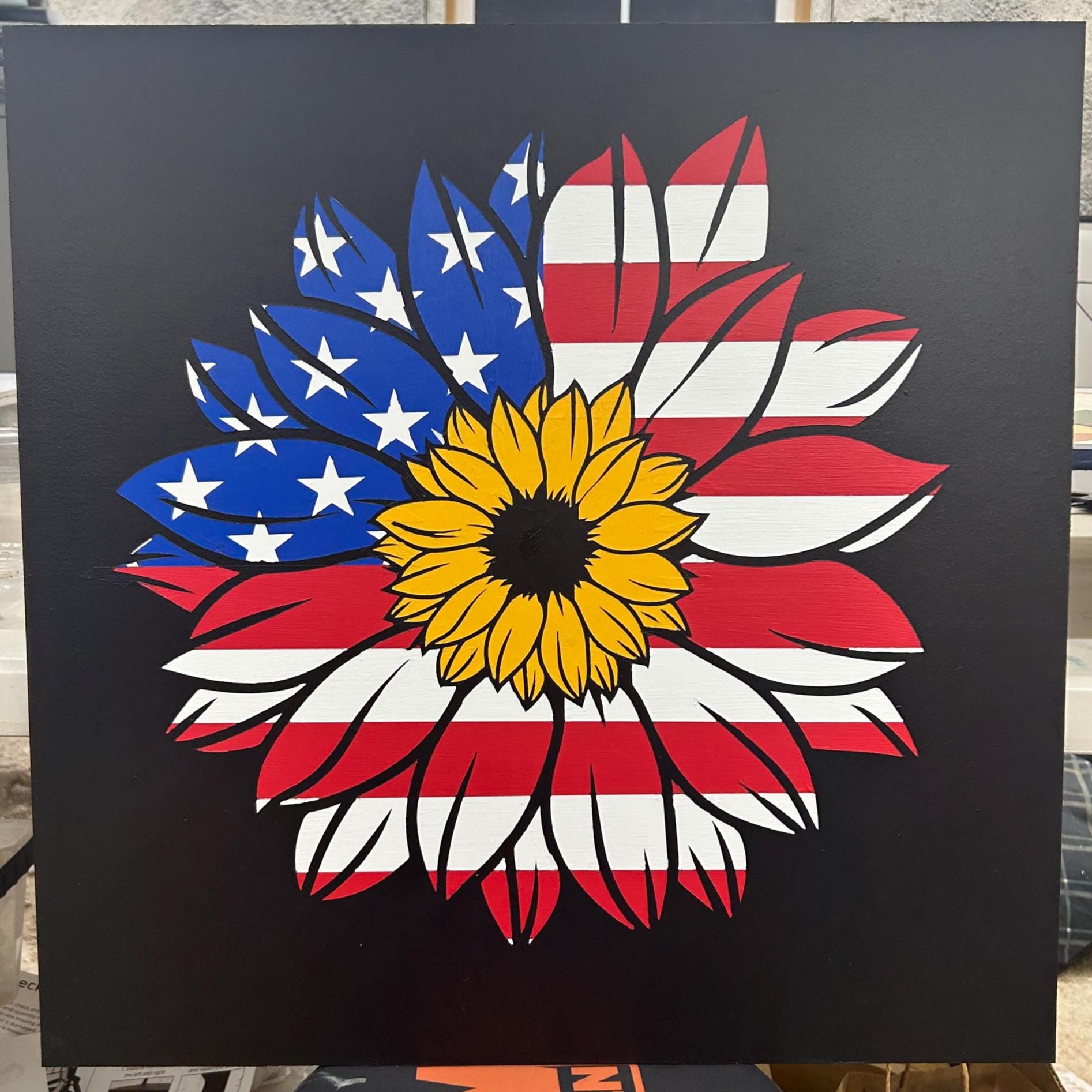Sunflower Barn Quilt, Custom Large Barn Quilt, Handmade, Outdoor/Indoor, MDO, Exterior paint, You pick design/colors, Barn Quilt outside