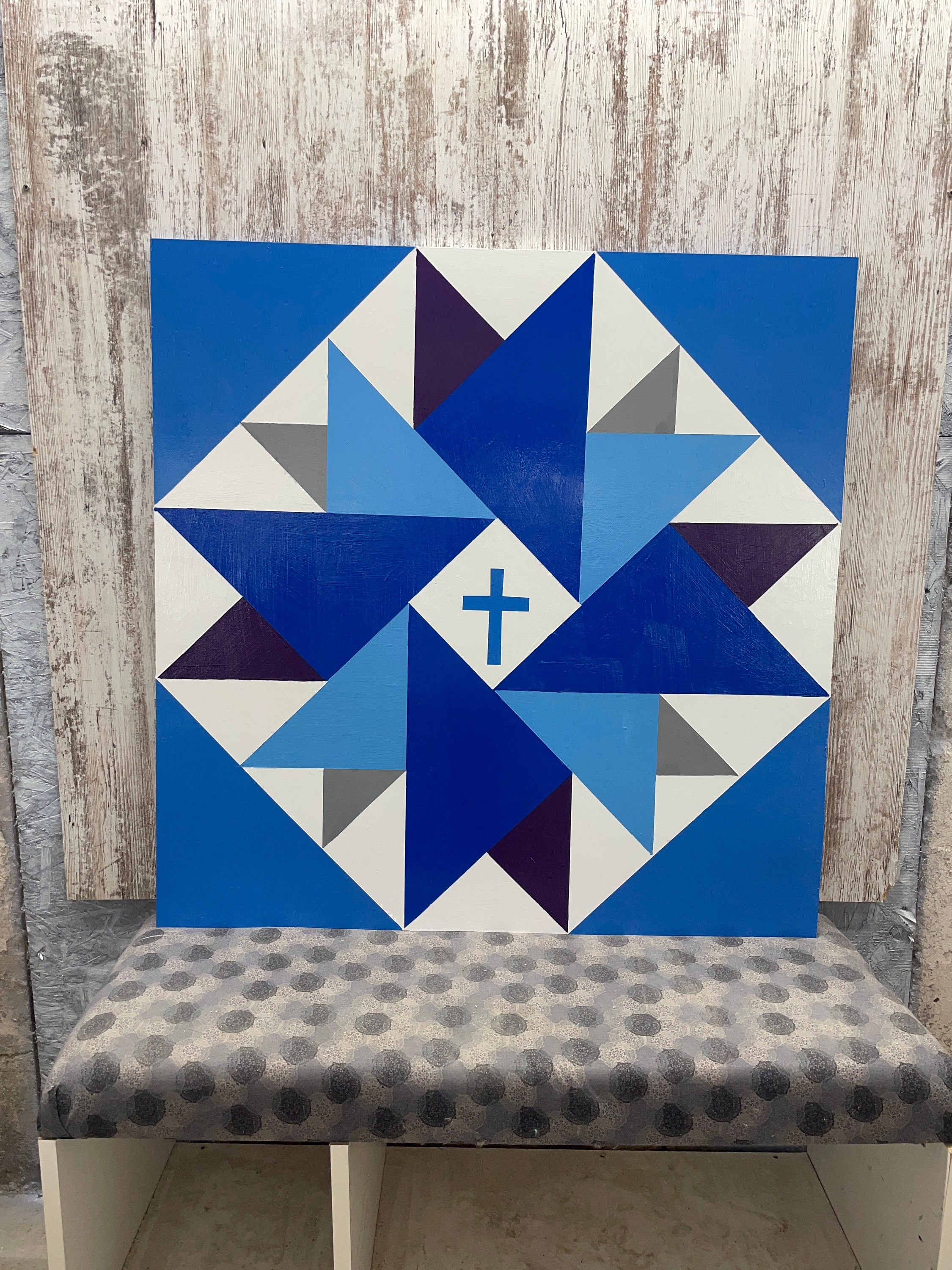 Barn Quilt, Handmade, Cross Barn Quilt, Customizable, MDO, Exterior