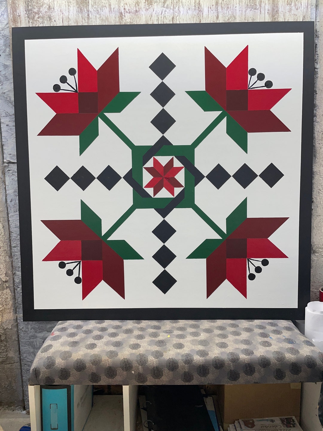 Barn Quilt, Flower Barn Quilt, Barn Quilt, Customizable, MDO, Exterior ...