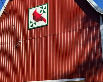 Handmade Bird Barn Quilt, Robin Design, Exterior Sign