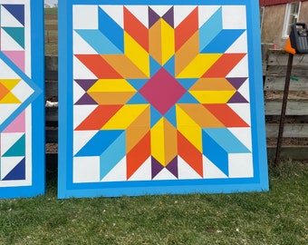 Custom Large Barn Quilt, Handmade, Outdoor/Indoor, MDO, Exterior paint, You pick design/colors, Customizable, Barn Quilt outside, Barn Quilt