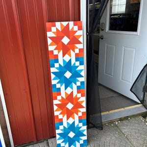 Vertical Custom Large Barn Quilt, Handmade, Outdoor/Indoor barn quilt, You pick design/colors, Customizable, Barn Quilt outside, Barn Quilt