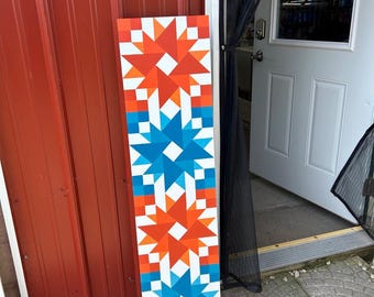 Handmade Vertical Barn Quilt, Custom Colors, Indoor Outdoor Decor