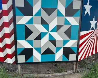Custom Handmade Barn Quilt, Outdoor Decor, Geometric Design