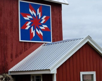 Custom Large Barn Quilt, Handmade, Outdoor/Indoor, MDO, Exterior paint, You pick design/colors, Customizable, Barn Quilt outside, Barn Quilt