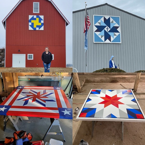 Custom Large Barn Quilt, Handmade, Outdoor/Indoor, MDO, Exterior paint, You pick design/colors, Customizable, Barn Quilt outside, Barn Quilt