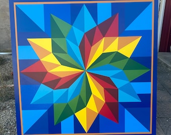 Custom Large Barn Quilt: Handmade MDO Exterior Art, Indoor/Outdoor
