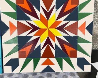Handmade Star Barn Quilt, Customizable Indoor/Outdoor Decor