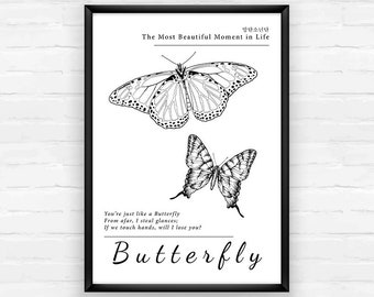 BTS Aesthetic Minimalist Print - Schmetterling (digitaler Download)