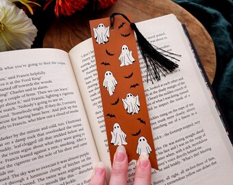 Lesezeichen Halloween Geister - Lesezeichen mit Quaste, Geschenk für Buchliebhaber, Kunst Lesezeichen