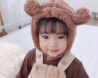 Bear hatbaby bear hatbaby bear bonnetbear bonnethat with bear earsbaby hat with bear earsbrown bear hatbrown baby bear hatminky hat