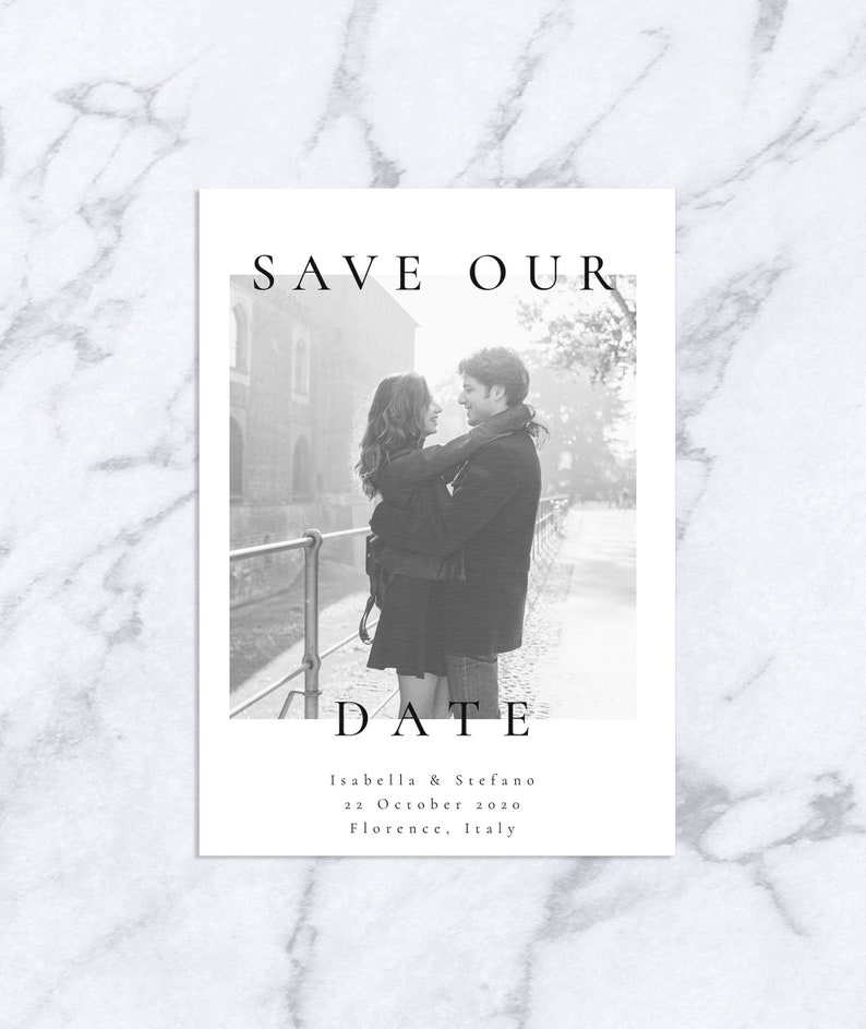 5x7in with envelopes Printed Photo Save our Date Wedding Save the Date Printed Cards