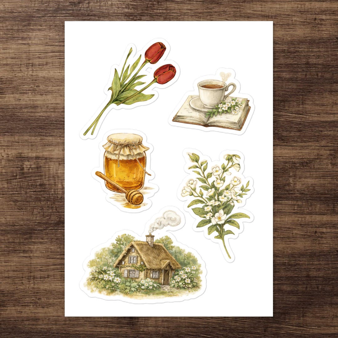 Cottage Woodland Sticker Sheet - Etsy