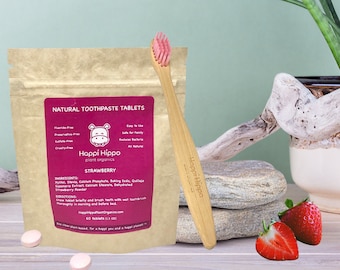 Strawberry Toothpaste Tablets (60 Tabs) | Chewable, Plastic-Free, Zero Waste Oral Care