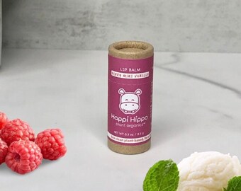 Baume à lèvres Berry Mint Vanilla, biodégradable zéro déchet, végétalien, fabriqué à la main, fabriqué en Californie, contient 2 fois plus que le baume à lèvres traditionnel