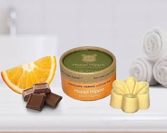 Barre de lotion solide chocolat orange, Barre de lotion zéro déchet | Respectueux de l'environnement | Ingrédients naturels, végétalien