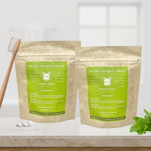 2 Jumbo Vorteilspaket Natürliche Pfefferminz Zahnpasta-Tabletten (je 120 Tabletten - 4-Monats-Versorgung)