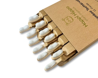 12-Pack Bamboo Toothbrushes | Soft Bristles | Eco-Friendly, Biodegradable, Zero Waste Oral Care