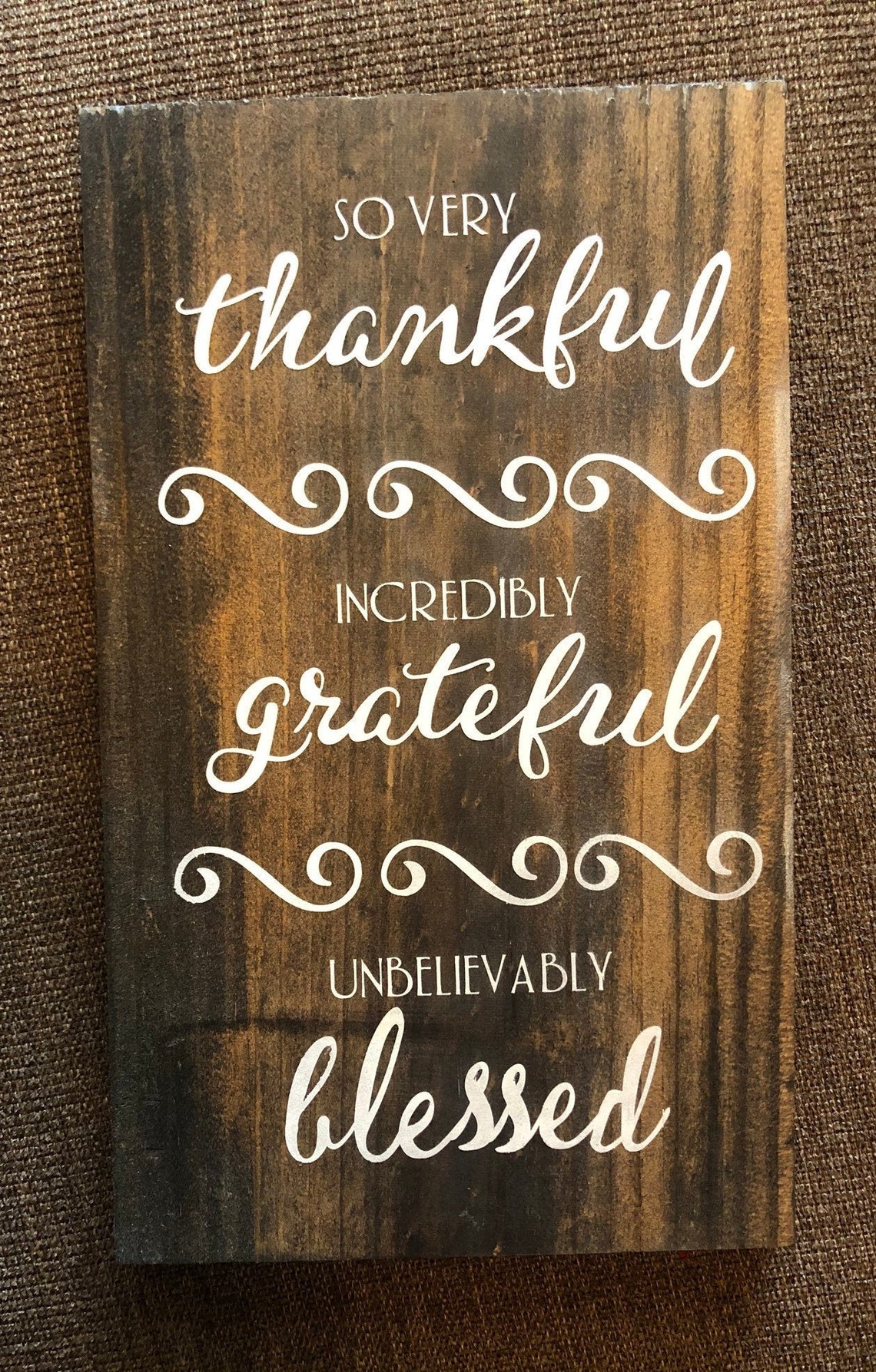 Grateful Thankful Blessed Wooden sign decor | Etsy