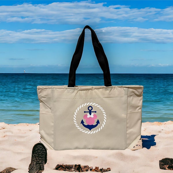 Personalized Disney Cruise Anchor Tote Bag with Zipper | Disney Mickey Cruise Bag | Disney Wish | DCL | Disney Fish Extender Gift