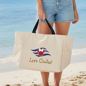 Personalized Disney Cruise Tote Bag with Zipper or Pockets | DCL Fish Extender Gift | Everyday Travel Bag for Pixie Dust Gifts