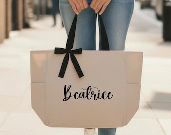Personalized Bridesmaid Tote Bag for Bachelorette Party | Maid of Honor Gift | Monogram Tote Back for Bridal Party Gift