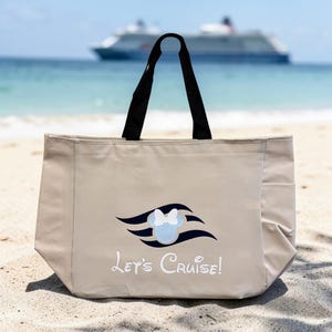 Personalized Disney Cruise Tote Bag with Zipper or Pockets | DCL Fish Extender Gift | Family Vacation Cruise Bag | Minnie Pixie Dust Gift