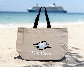 Personalized Disney Cruise Tote Bag with Zipper or Pockets | DCL Fish Extender Gift | Family Vacation Cruise Bag | Minnie Pixie Dust Gift