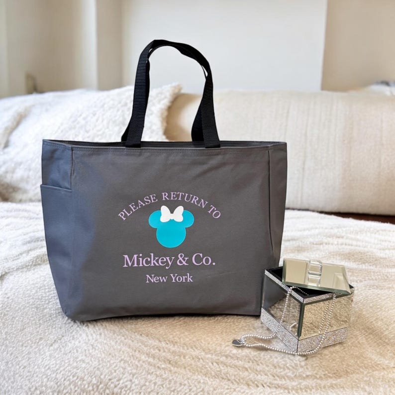 Bolsa de tela personalizada de Disney Mickey & Co. con cremallera o bolsillos / Bolsa de tela de Minnie Mouse para viaje de chicas imagen 10