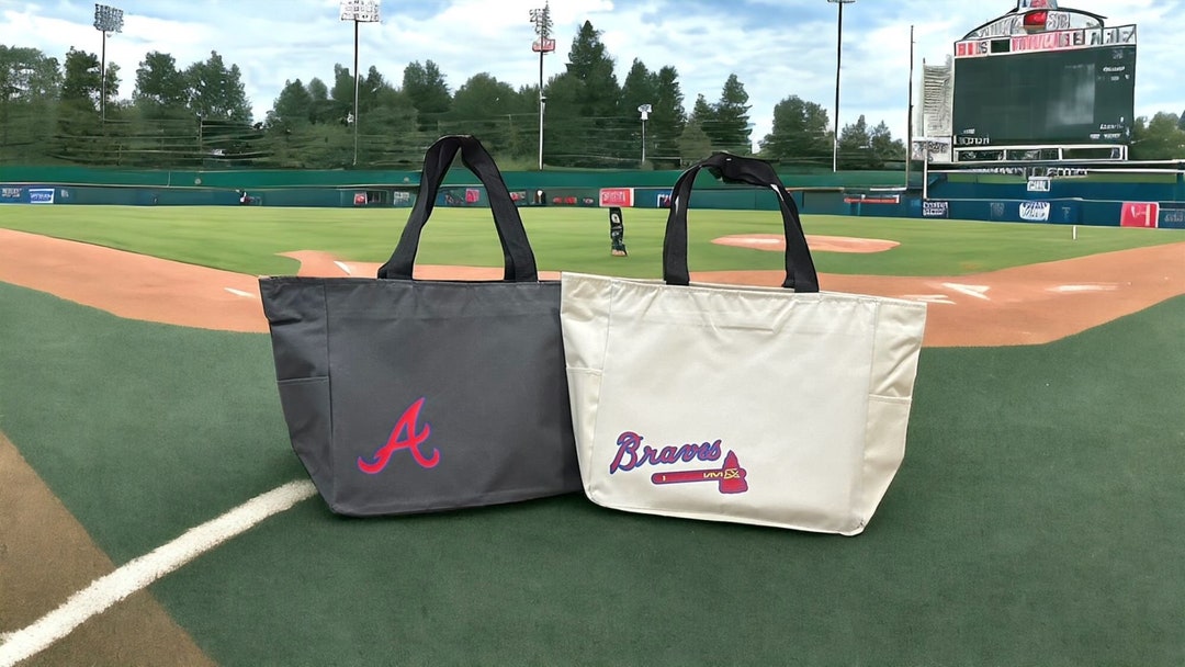 Personalized Atlanta Braves Tote Bags Custom Braves Zipper Tote Bag