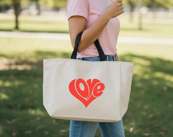 Personalized Valentines Day Gift Bags for Party Favor | Custom Name Canvas Bags for Valentines Exchange