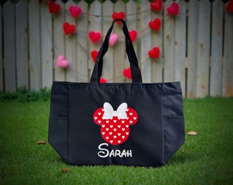 Personalized Disney Tote Bag with Zipper or Pockets | Fish Extender Gift for DCL Cruise | Pixie Dust Gift for Disney Cruise | Minnie Mouse