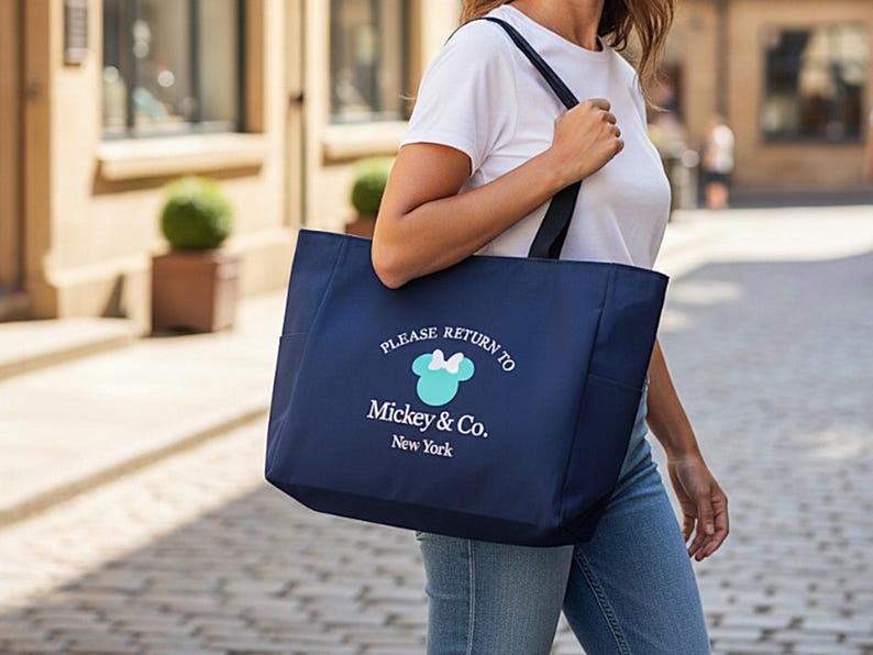 Personalized Disney Mickey & Co. Tote Bag with Zipper or Pockets | Minnie Mouse Tote Bag for Girls Trip