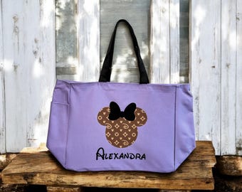 Personalized Disney Tote Bag with Zipper or Pockets | Custom Disney Cruise Gift Bag for DCL Cruise Family Vacation