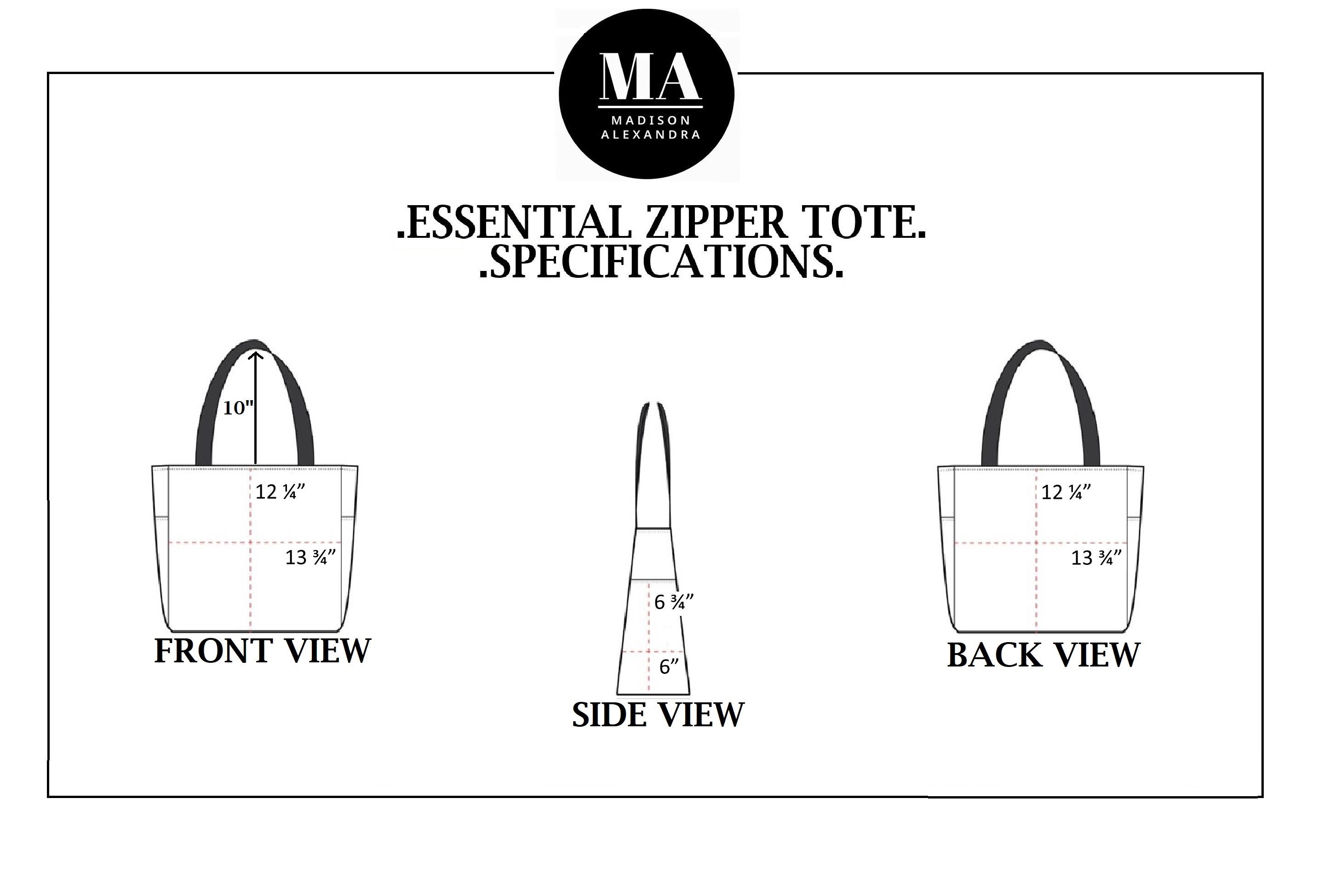 Personalized Tote Bag With Zipper Custom Wedding Tote Bag Etsy