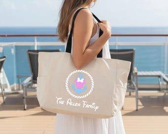 Personalized Disney Cruise Tote Bag | DCL Fish Extender Exchange Gift | Family Vacation Bags | Disney Mickey Minnie Travel Bag