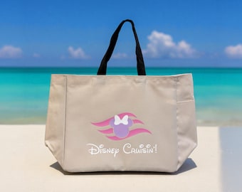 Personalized Disney Cruise Tote Bag with Zipper or Pockets | Custom Cruise Bag | DCL Fish Extender Gift | Family Vacation Trip Bag