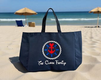 Personalized Disney Cruise Tote Bag with Zipper or Pockets | Custom Mickey Minnie Cruise Bag | DCL Fish Extender Gift | Family Vacation Trip